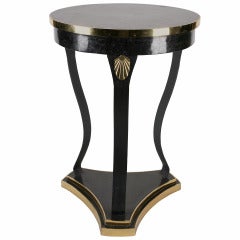 Maitland-Smith Black Stone Tessellated Side Table