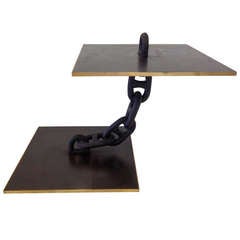 Wonderful Iron and Brass Chain-link Side-table