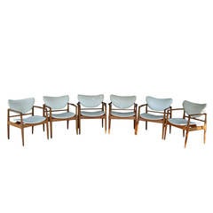 Set of Six Finn Juhl No. 48 Open Armchairs 1