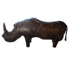 An Abercrombie Leather Rhinoceros Footstool (Extra Large)