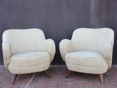 Pair of Barrel Back Lounge Chairs by Vladimir Kagan
