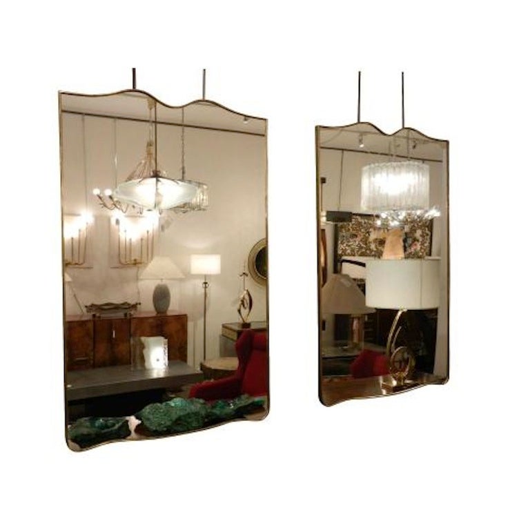 A Pair of Grand Scaled Wall Mirror with Gilt Brass Frames