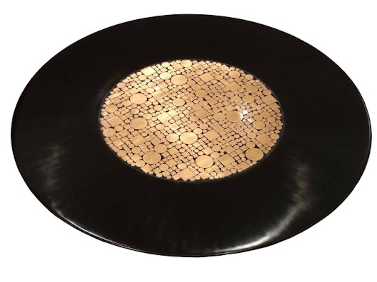 Round Cocktail Table in Lacquer and Copper by Raf Verjans