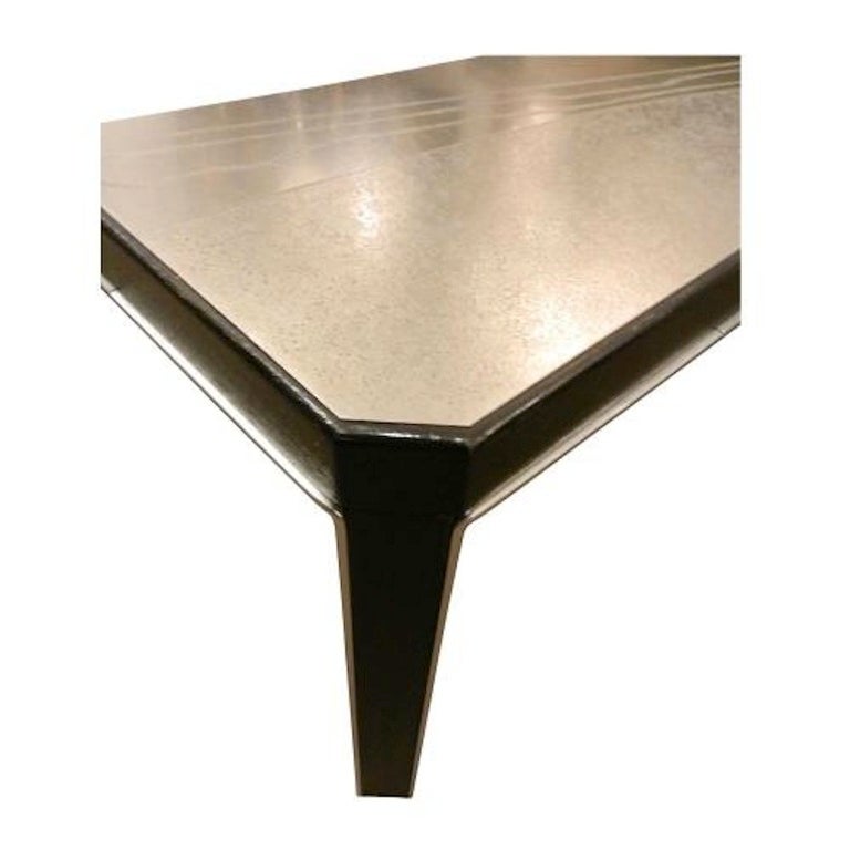 A Modernist Large Scaled Cocktail Table in Etched Steel In Excellent Condition In New York, NY