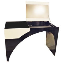 Vintage A Vanity in Lacquer & White Leather by Marie-Christine Dorner for Hotel La Villa