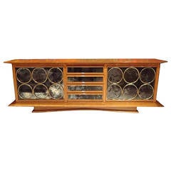 Jean Royere - Rare Sideboard in Lemonwood and Mirror