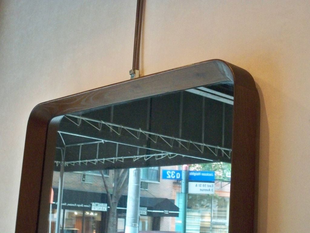 An Oak Framed Mid Century Wall Mirror Attr. to Gio Ponti
