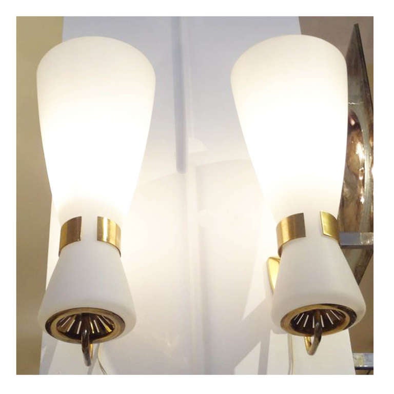 Mid-Century Modern Stilnovo Grand Scaled Wall Sconces For Sale