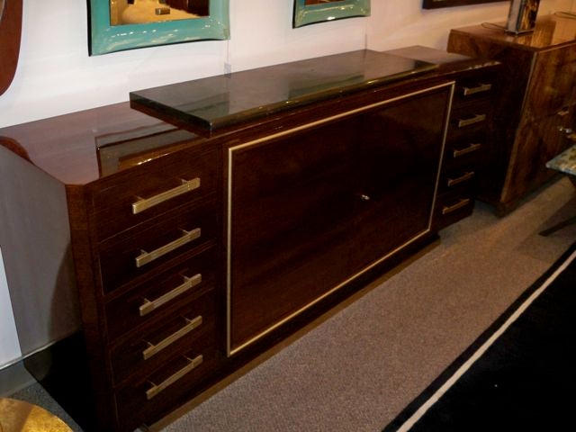French An Important Sideboard in Walnut by Renou and Genisset