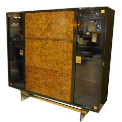 Rare Drop Front Libraire Cabinet in Original Lacquer by Raphael