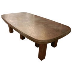 A Large Cocktail Table in Etched Bronze in the style of Krekels