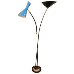 Modernist Mid Century, Two-Arm Floor Lamp by Stilnovo