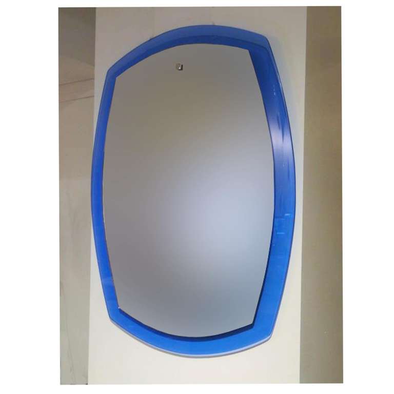 Italian Large Wall Mirror in the Style of Fontana Arte For Sale