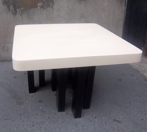 A Square Occasional Table in Combed Lacquer by J. C. Dresse