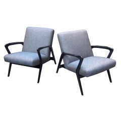 Pair of Open Armed Lounge Chairs by Alfred Hendrickx for Belform