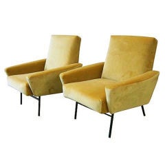 A Pair of Mid Century Club Chairs by Pierre Guariche