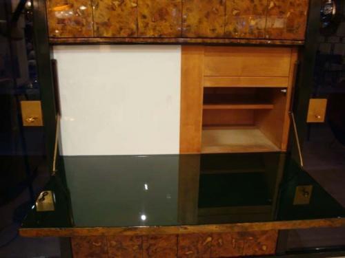 Wood Rare Drop Front Libraire Cabinet in Original Lacquer by Raphael