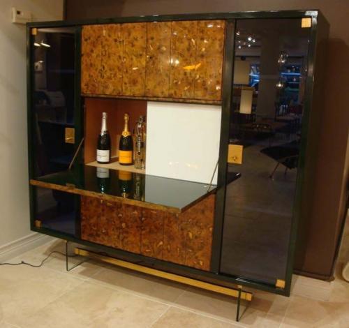Rare Drop Front Libraire Cabinet in Original Lacquer by Raphael 1