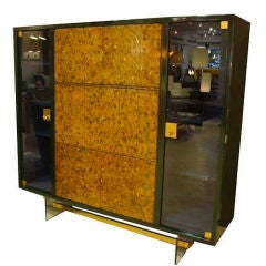 Rare Drop Front Libraire Cabinet in Original Lacquer by Raphael