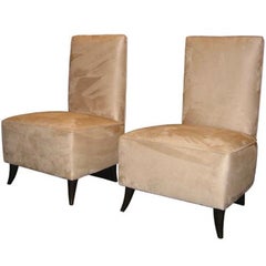 A Pair of Modernist Slipper Chairs by Osvaldo Borsani