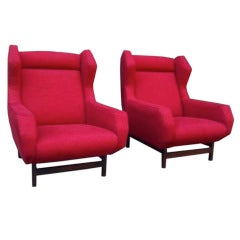 A Pair of Mid Century Club Chairs in the style of Nino Zoncada