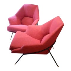 A Pair of Mid Century Modernist Club Chairs by Augusto Bozzi
