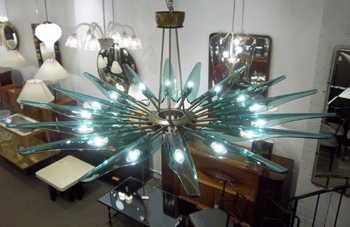 A very rare large scaled mid century chandelier, model 1563A, also known as the 