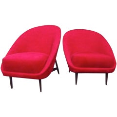 A Pair of Mid Century Club Chairs by Theo Ruth for Artiforte