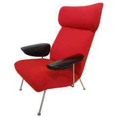 Very Rare High Backed Single Modernist Lounge Chair by Theo Ruth