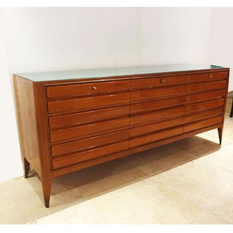 Mid-Century Modern Sideboard or Chest of Drawers in Mahogany by Luciano Baldessari