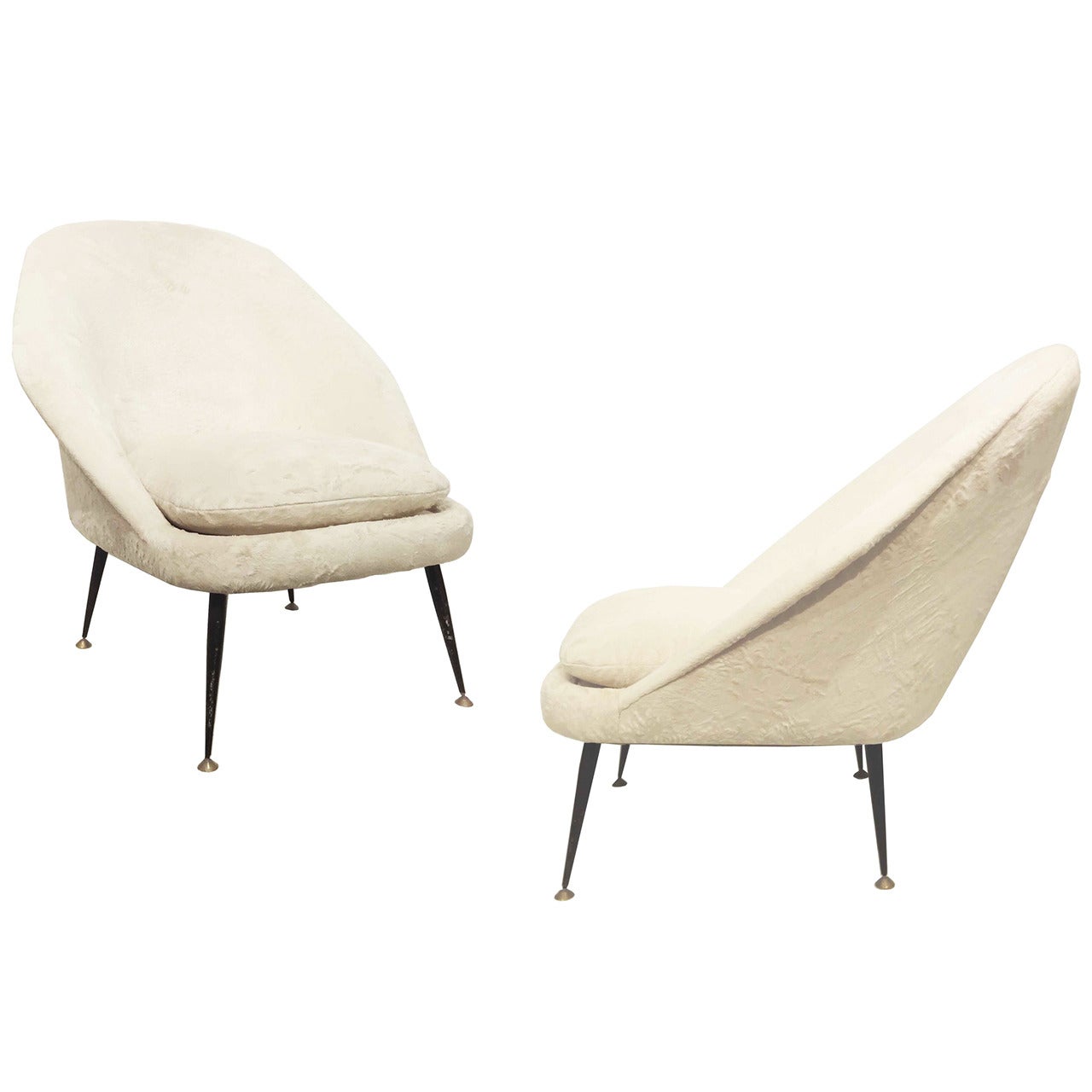 Pair of Mid Century Slipper Chairs Attributed to Pierre Guariche