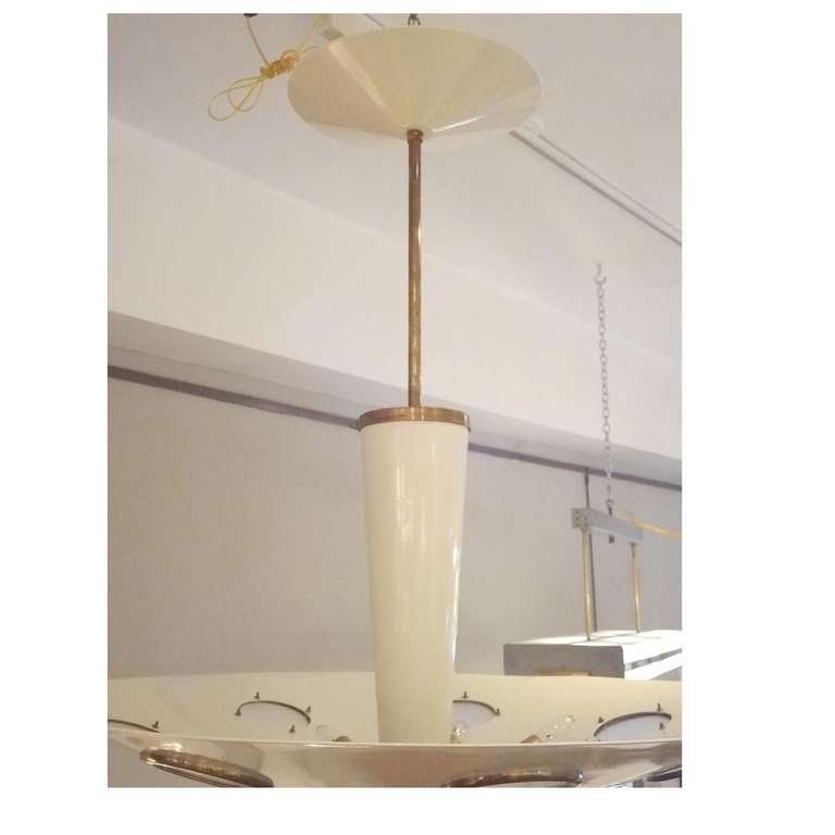 Grand Scaled Mid Century Chandelier by Lumen In Excellent Condition In New York, NY