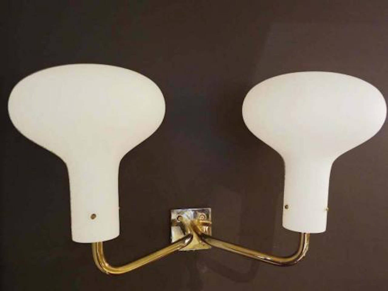 Mid-Century Modern Pair of Large-Scale Mid-Century Wall Sconces by Ignazio Gardella, Italy For Sale