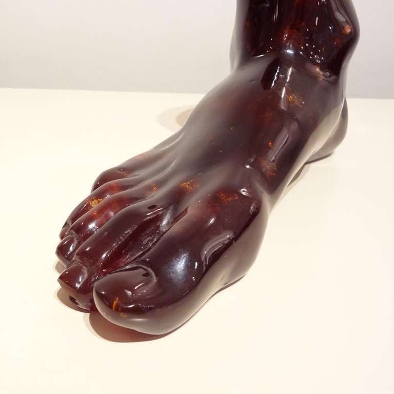 Sculpture in Amber Colored Resin by Pierre Giraudon