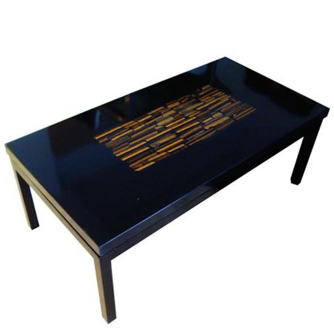 Rectangular Cocktail Table in Resin and Tigerseye by Jean Claude Dresse