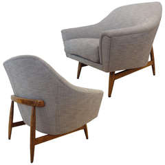 Pair of Midcentury Club Chairs by Theo Ruth