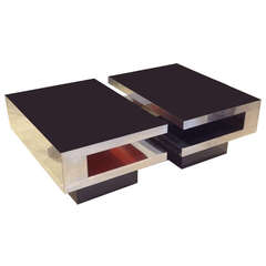 Rare Two-Piece Cocktail Table or Pair of Side Tables by Philippe Jean