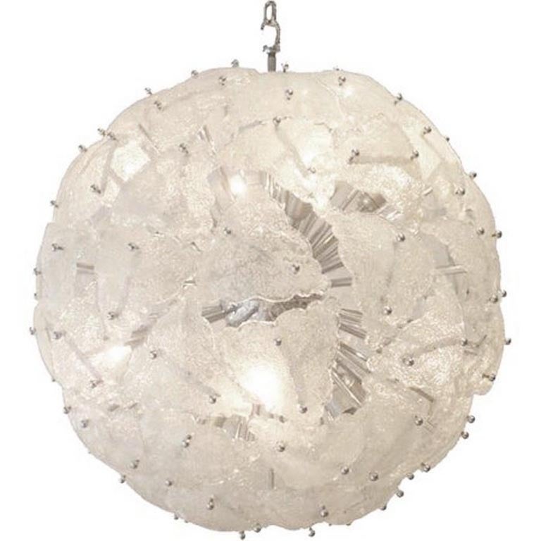 Mazzega Very Large-Scale Mid-Century Glass Sputnik Chandelier Italy circa 1960 For Sale