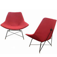 Pair of Modernist Club Chairs by Augusto Bozzi