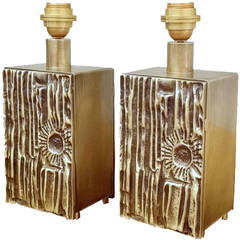 Pair of Lamps, Model Lalla, in Cast Bronze by Luciano Frigerio