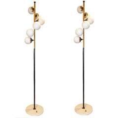 A Pair of Mid Century Floor Lamps by Stilnovo