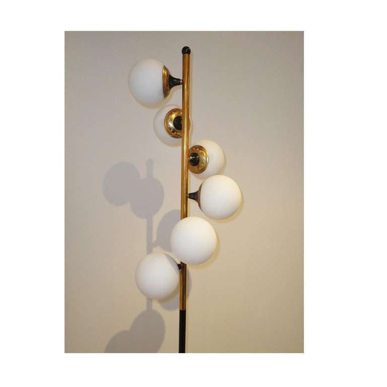 Italian A Pair of Mid Century Floor Lamps by Stilnovo For Sale