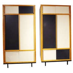 A Graphic Pair of Cabinets by Andre Sornay