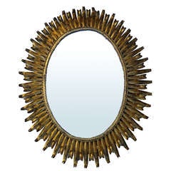 Mid C Italian Oval Starburst Mirror