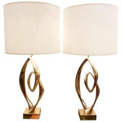 A Rare Pair of Table Lamps by Willy Daro