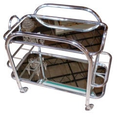 Vintage English Chrome Bar Cart