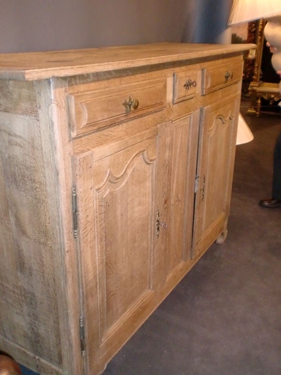 19th Century Bleached Oak Sidebord For Sale