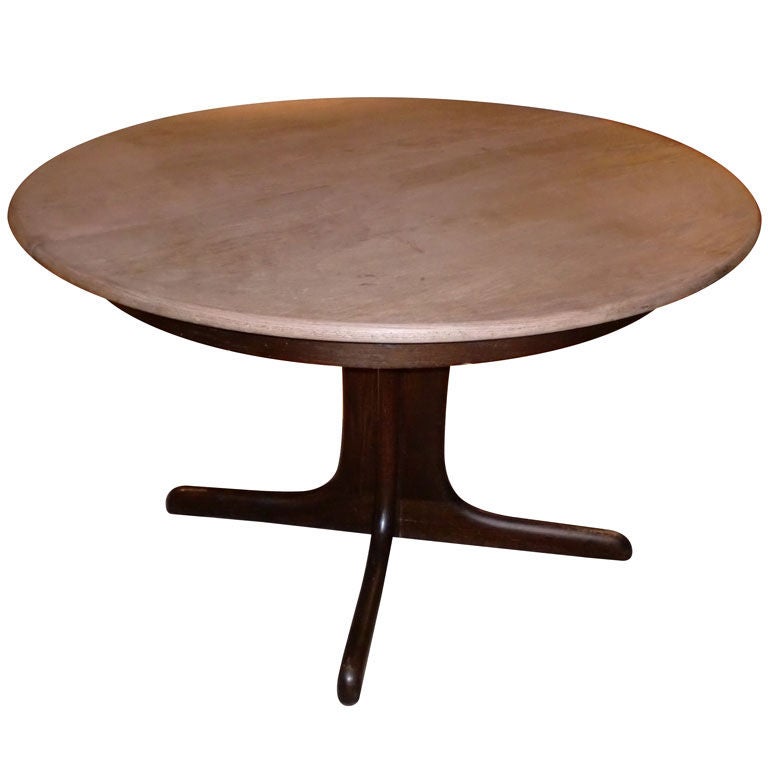Round Dining Table with Hidden Leaf For Sale at 1stDibs