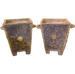 Pair of Faux Bois Planters