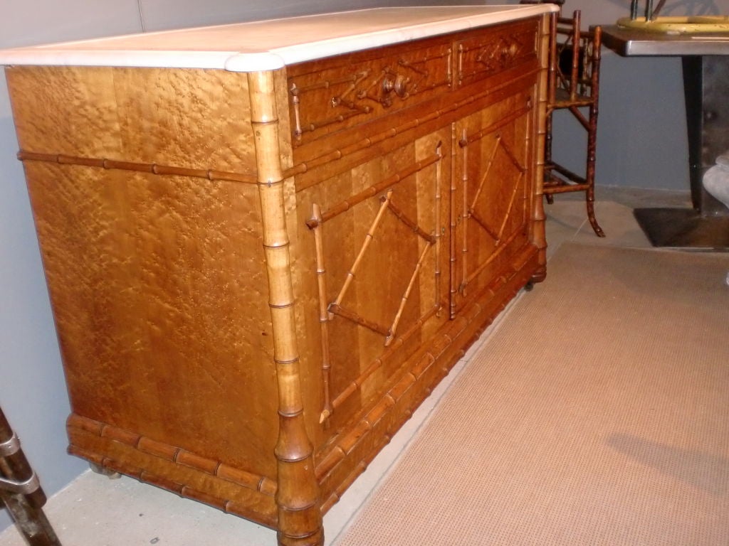 French Faux Bamboo Sideboard For Sale